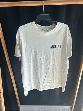 H&M White Short Sleeve Nirvana Graphic Tee